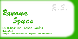 ramona szucs business card