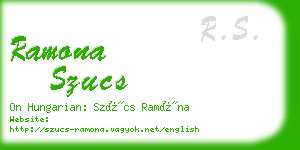 ramona szucs business card